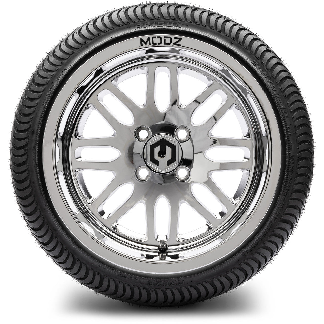 MODZ® 14" Mayhem Chrome Wheels & Street Tires Combo