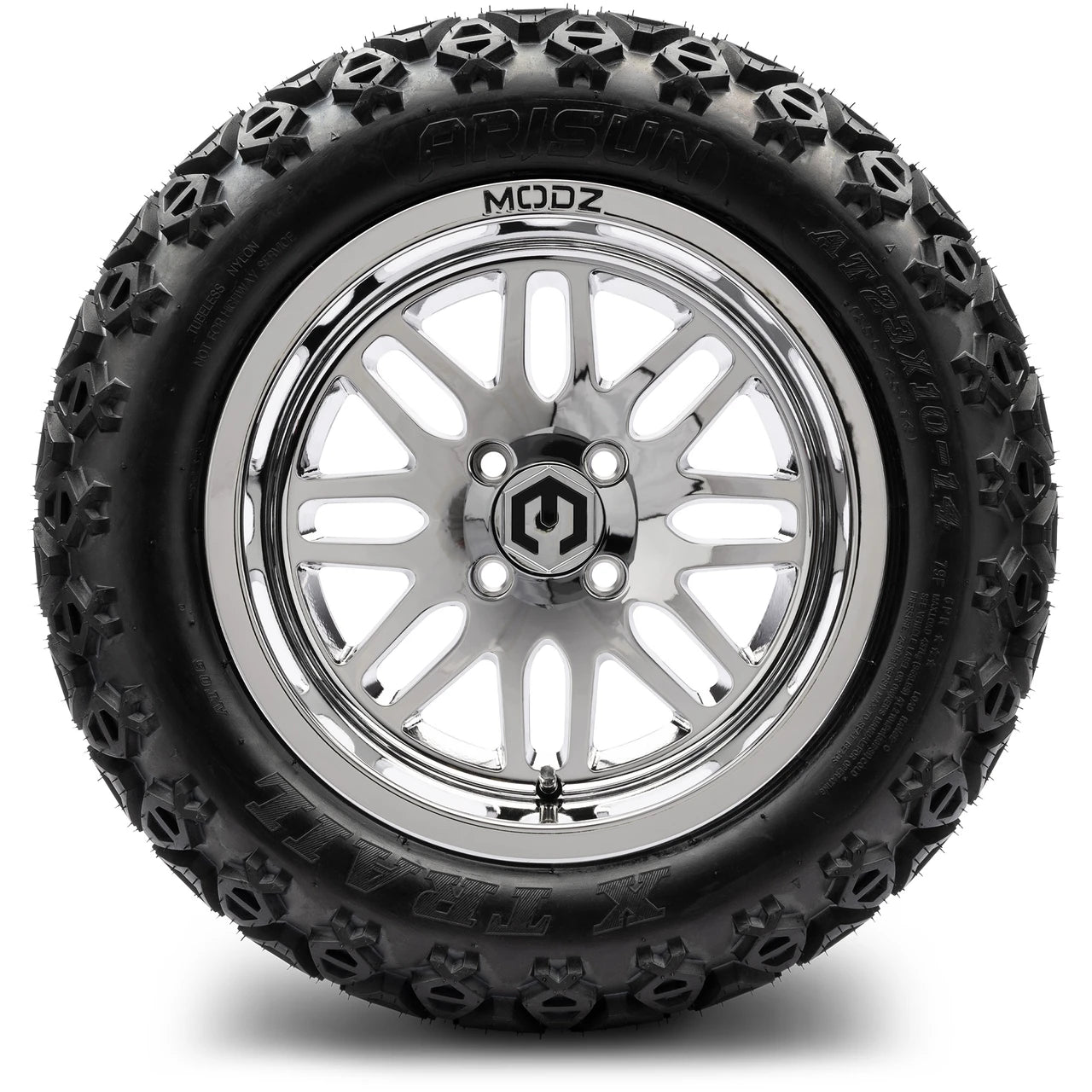 MODZ® 14" Mayhem Chrome Wheels & Off-Road Tires Combo