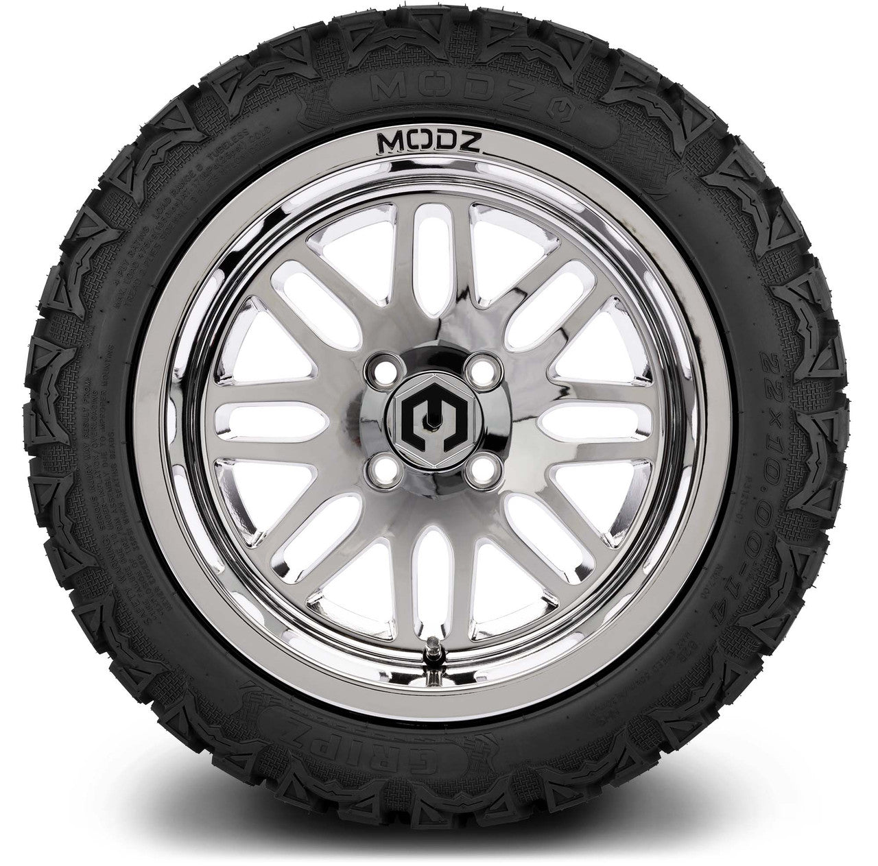 MODZ® 14" Mayhem Chrome Wheels & Off-Road Tires Combo