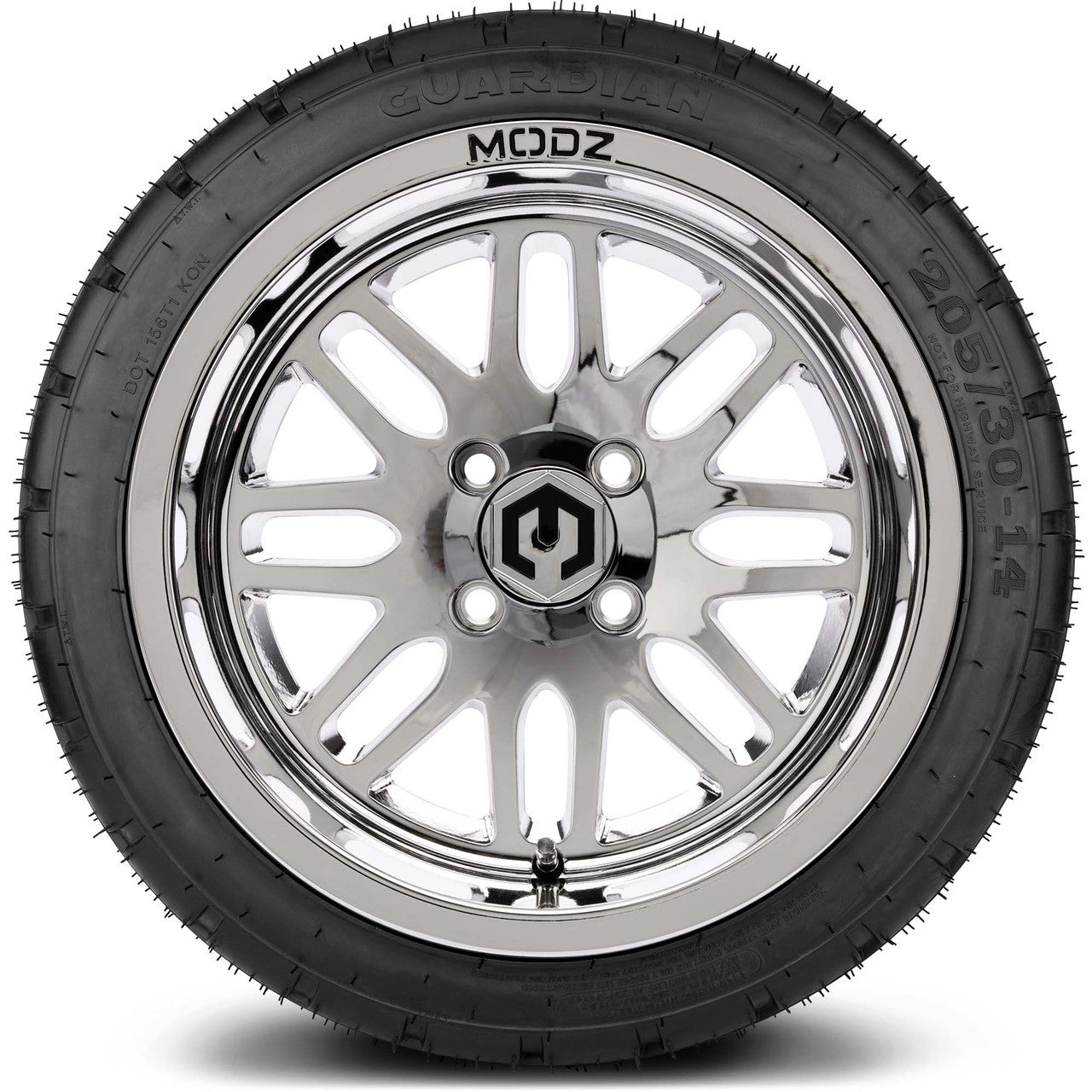 MODZ® 14" Mayhem Chrome Wheels & Street Tires Combo