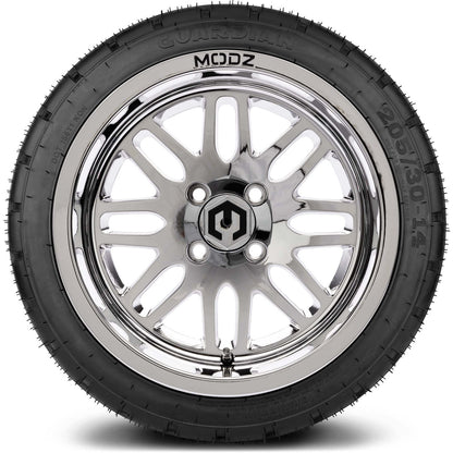 MODZ® 14" Mayhem Chrome Wheels & Street Tires Combo