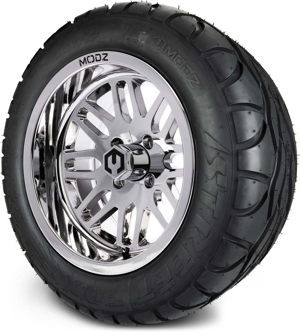 MODZ® 14" Mayhem Chrome Wheels & Street Tires Combo
