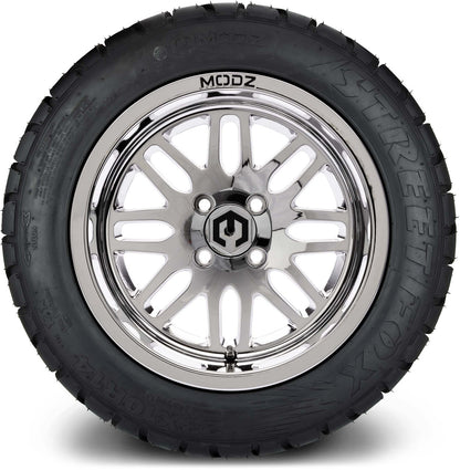 MODZ® 14" Mayhem Chrome Wheels & Street Tires Combo