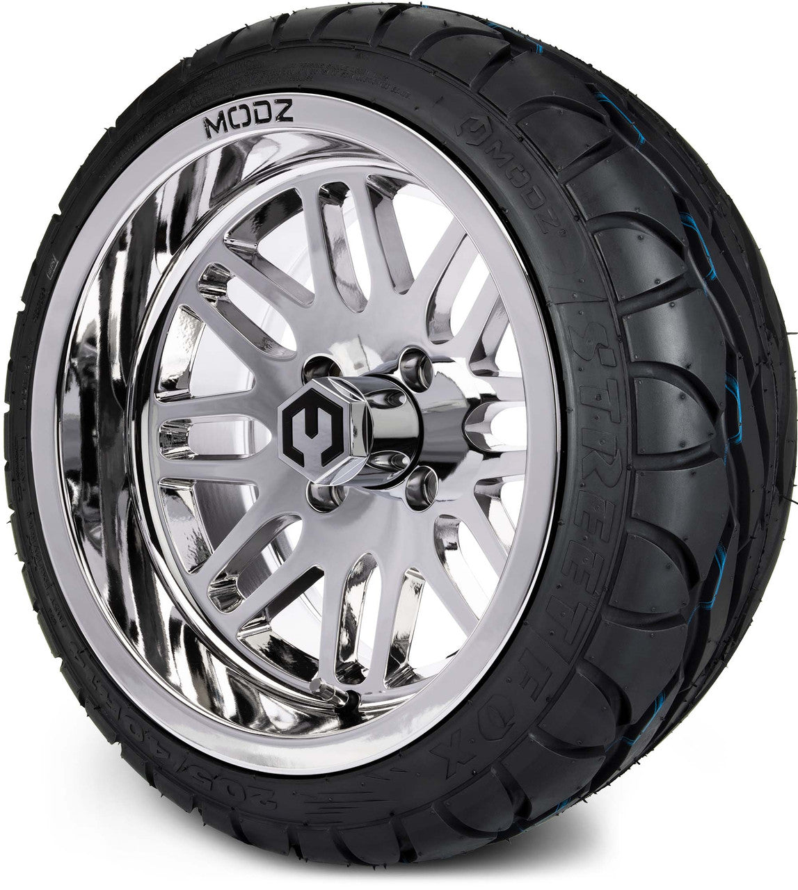 MODZ® 14" Mayhem Chrome Wheels & Street Tires Combo
