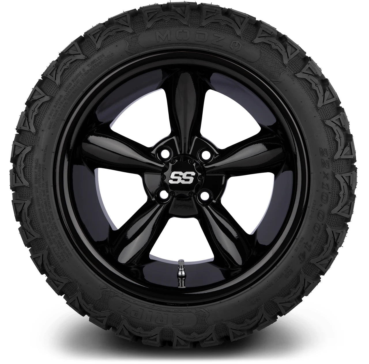 MODZ® 14" Godfather Glossy Black Wheels & Off-Road Tires Combo