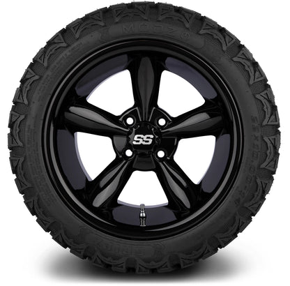 MODZ® 14" Godfather Glossy Black Wheels & Off-Road Tires Combo