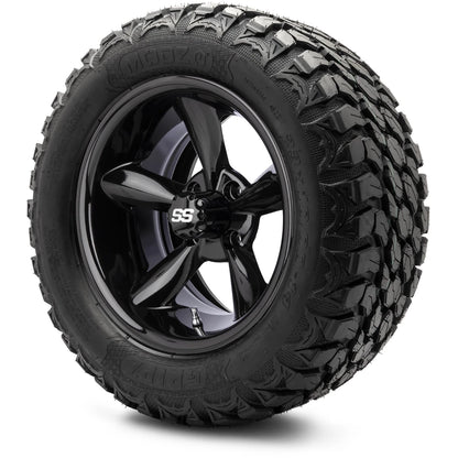 MODZ® 14" Godfather Glossy Black Wheels & Off-Road Tires Combo