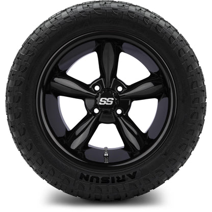 MODZ® 14" Godfather Glossy Black Wheels & Off-Road Tires Combo