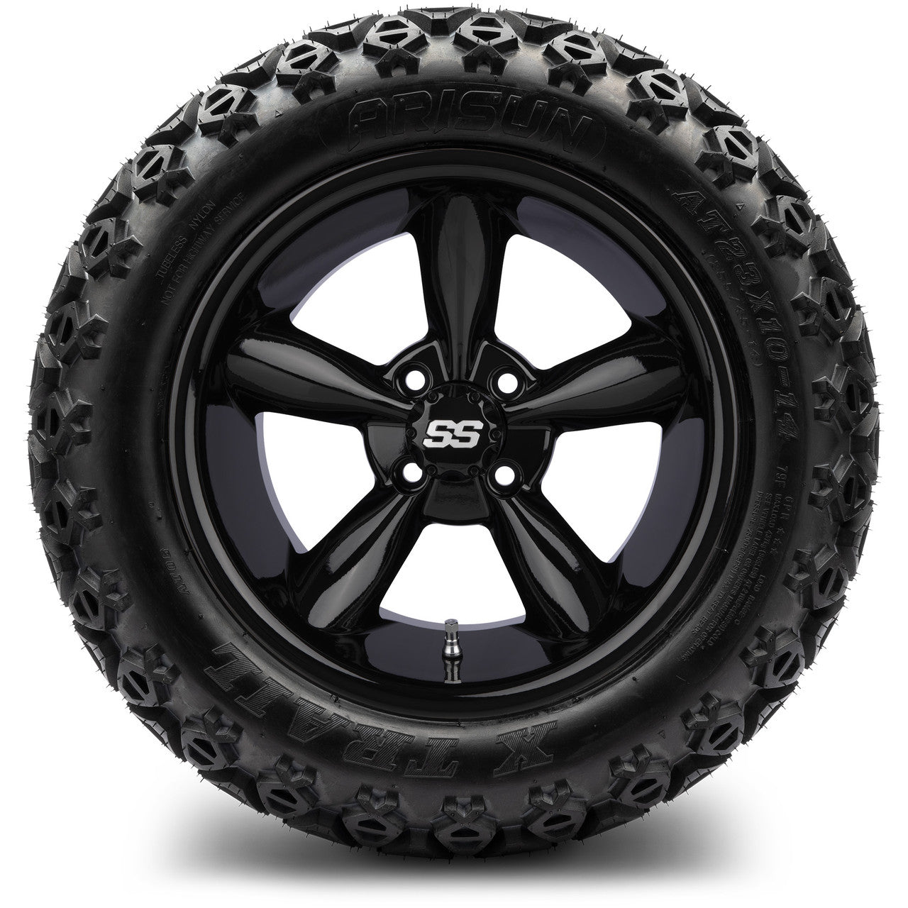 MODZ® 14" Godfather Glossy Black Wheels & Off-Road Tires Combo