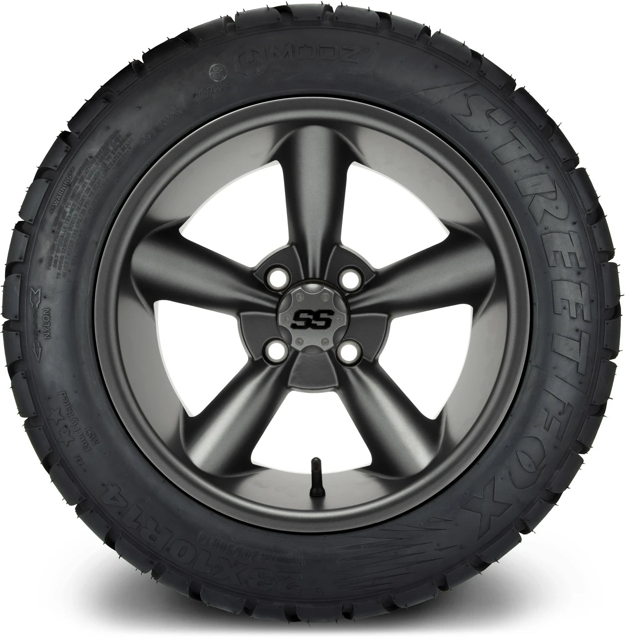 MODZ® 14" Godfather Gunmetal Wheels & Street Tires Combo