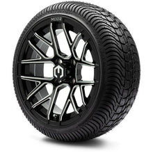 MODZ® 14" Matrix Glossy Black Ball Mill Wheels & Street Tires Combo