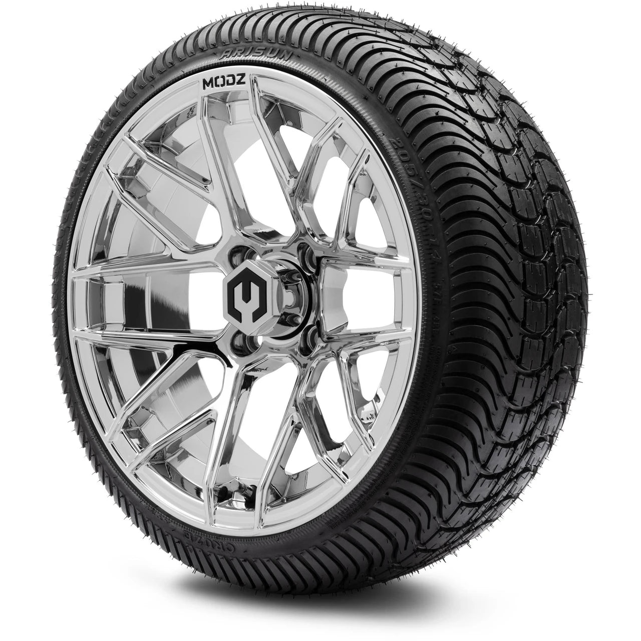 MODZ® 14" Matrix Chrome Wheels & Street Tires Combo