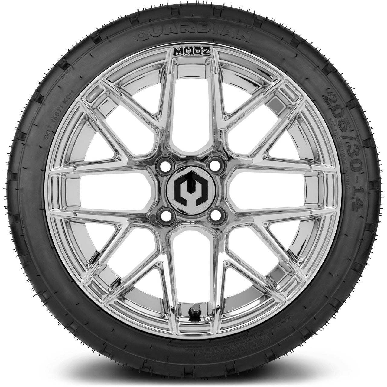 MODZ® 14" Matrix Chrome Wheels & Street Tires Combo