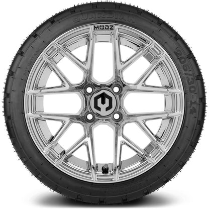 MODZ® 14" Matrix Chrome Wheels & Street Tires Combo