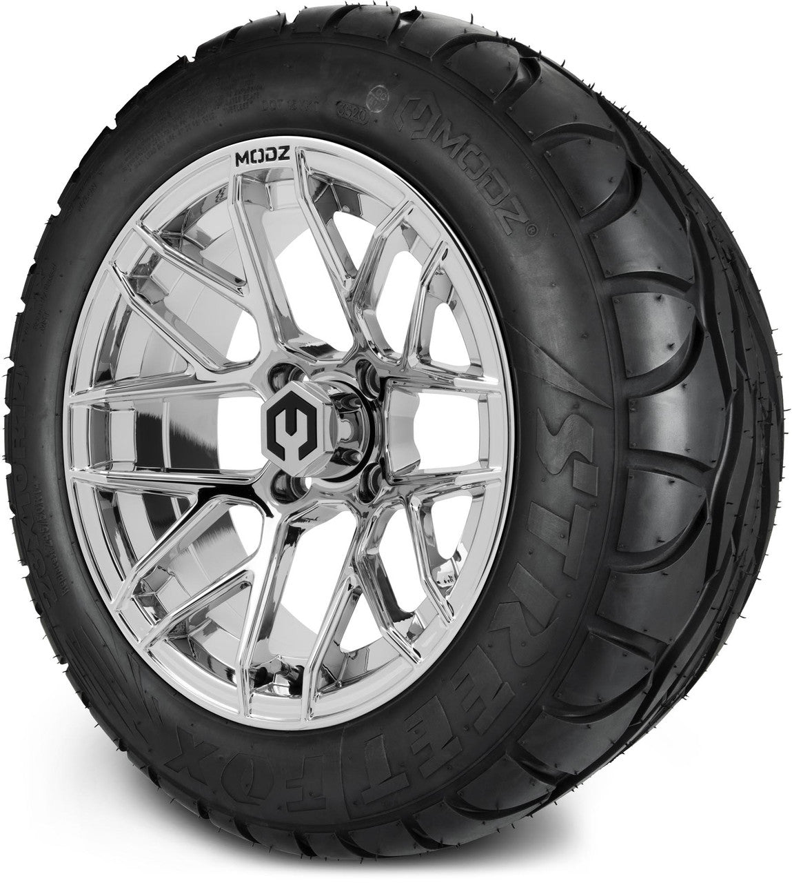 MODZ® 14" Matrix Chrome Wheels & Street Tires Combo