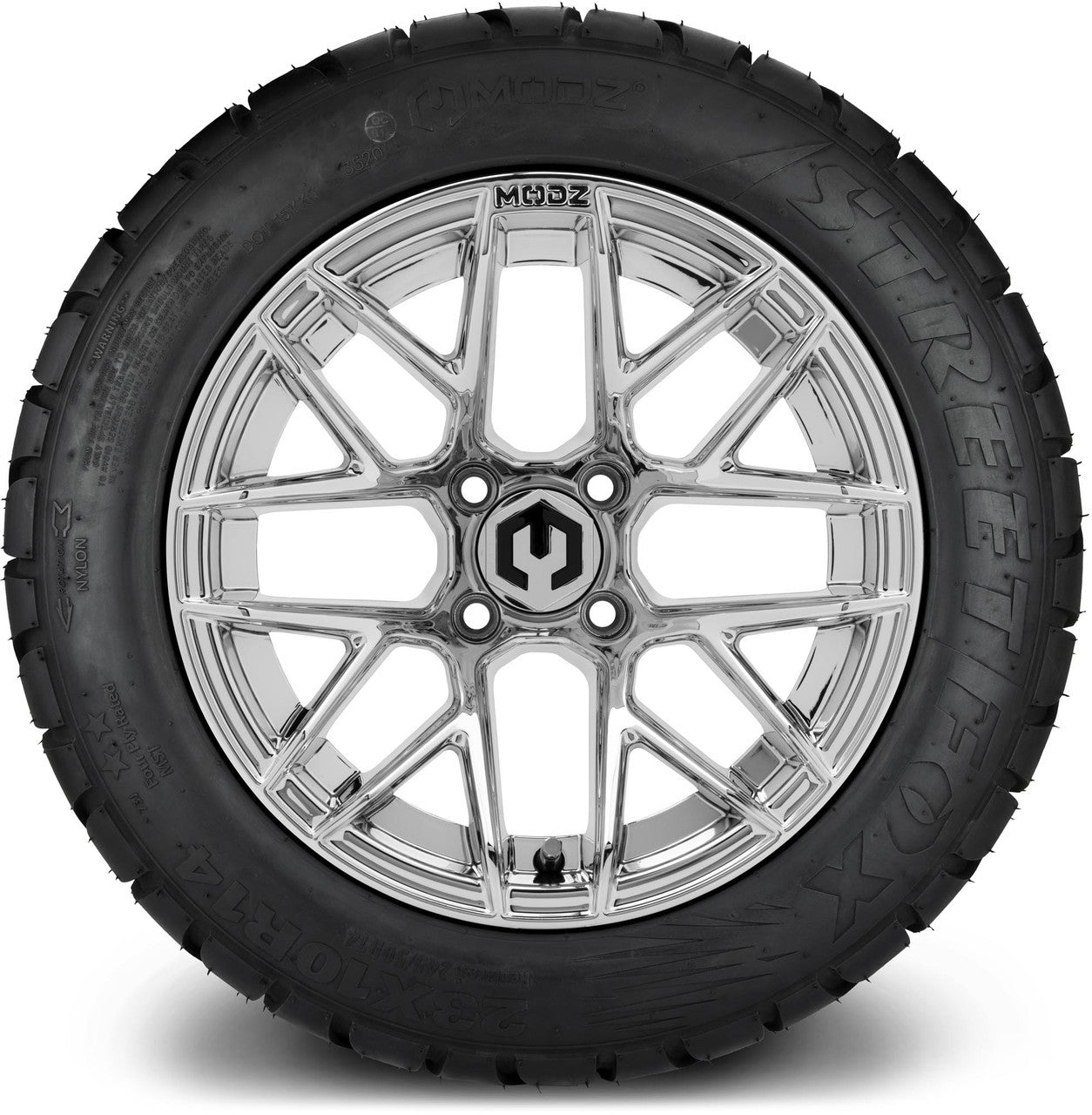 MODZ® 14" Matrix Chrome Wheels & Street Tires Combo