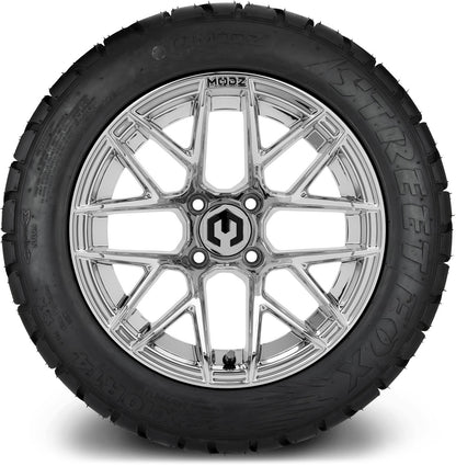 MODZ® 14" Matrix Chrome Wheels & Street Tires Combo