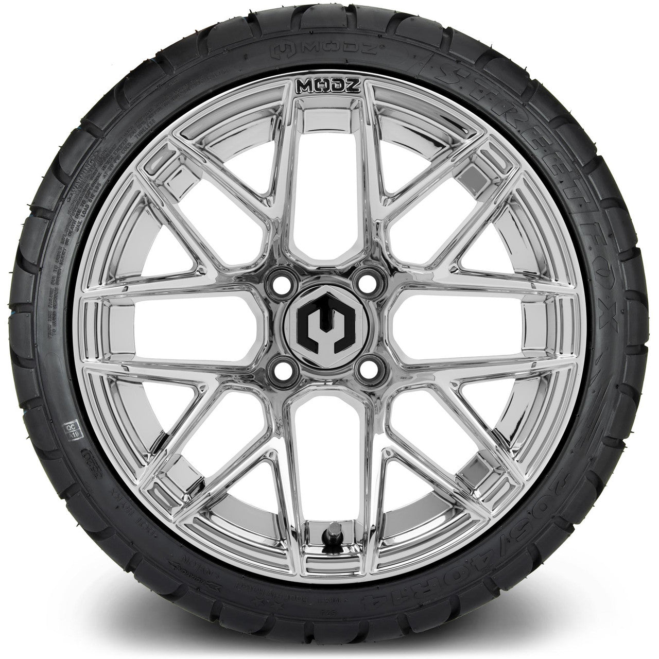 MODZ® 14" Matrix Chrome Wheels & Street Tires Combo