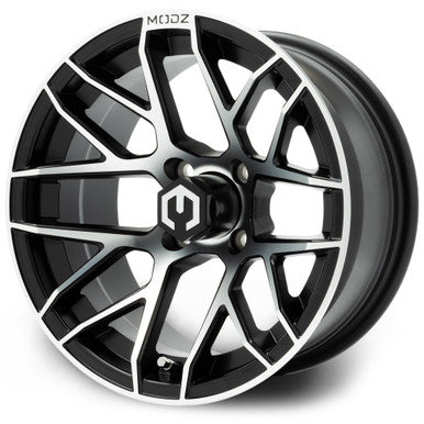 MODZ® Matrix Machine Black 14" Golf Cart Wheel