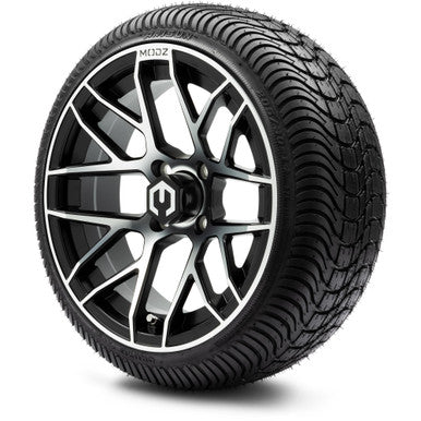 MODZ® 14" Matrix Machined Black Wheels & Street Tires Combo