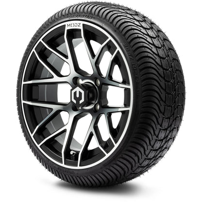 MODZ® 14" Matrix Machined Black Wheels & Street Tires Combo