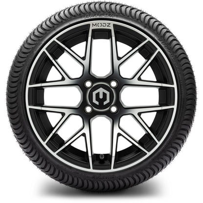 MODZ® 14" Matrix Machined Black Wheels & Street Tires Combo