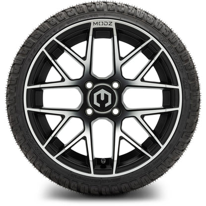 MODZ® 14" Matrix Machined Black Wheels & Street Tires Combo