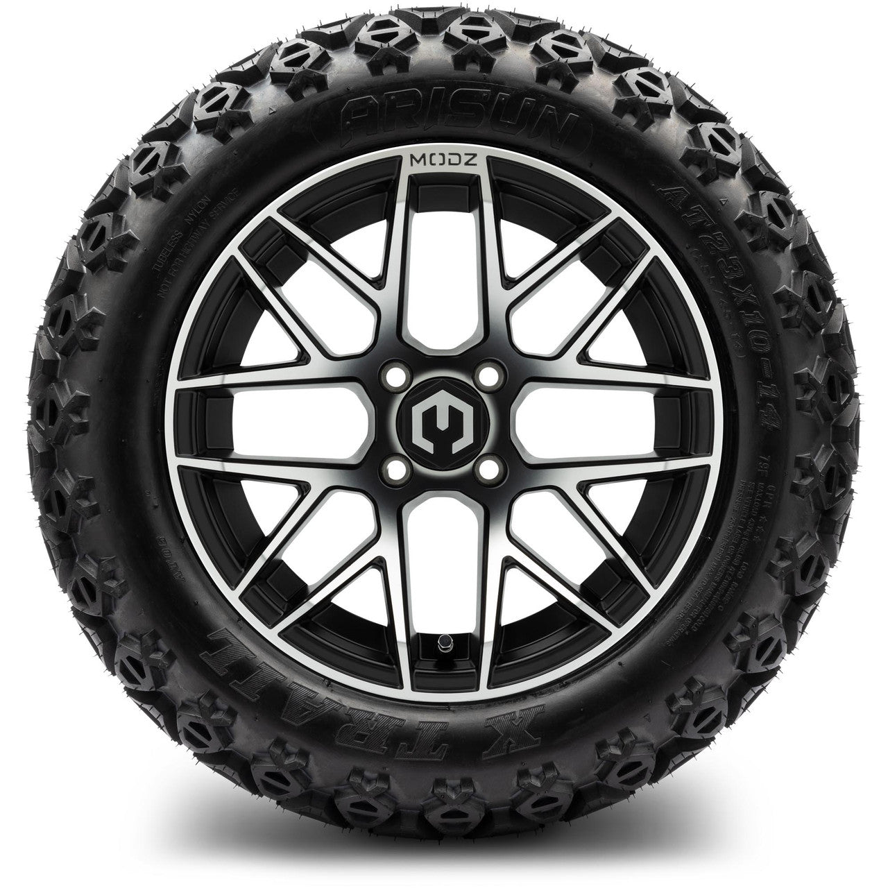 MODZ® 14" Matrix Machined Black Wheels & Off-Road Tires Combo