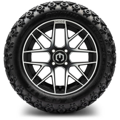 MODZ® 14" Matrix Machined Black Wheels & Off-Road Tires Combo