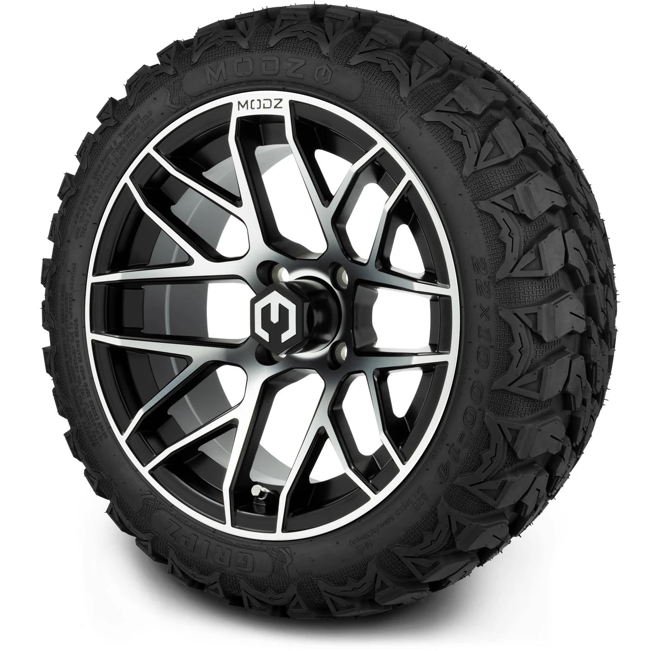 MODZ® 14" Matrix Machined Black Wheels & Off-Road Tires Combo