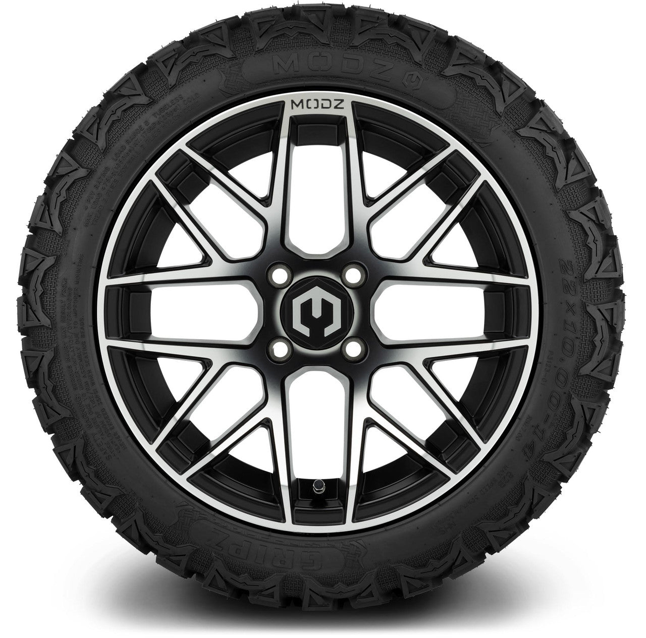 MODZ® 14" Matrix Machined Black Wheels & Off-Road Tires Combo