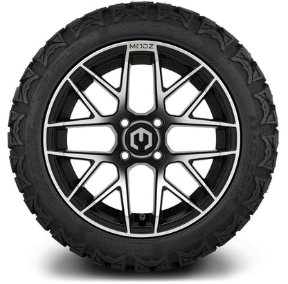 MODZ® 14" Matrix Machined Black Wheels & Off-Road Tires Combo