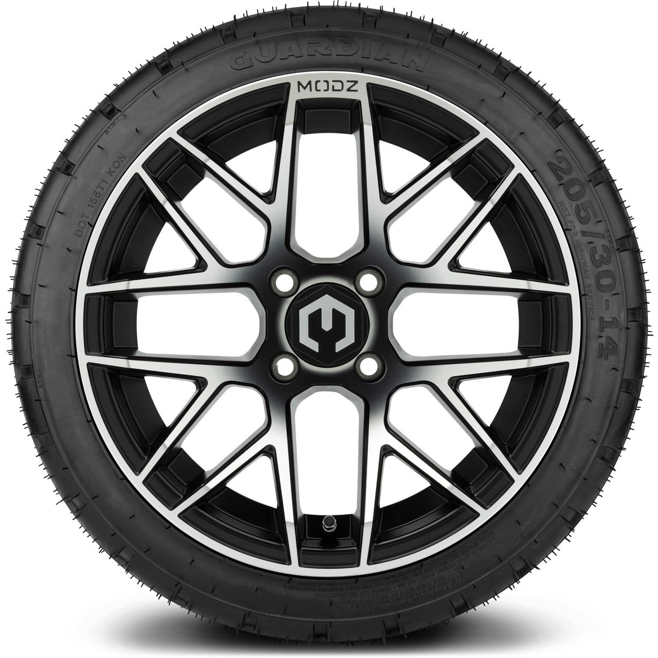 MODZ® 14" Matrix Machined Black Wheels & Street Tires Combo
