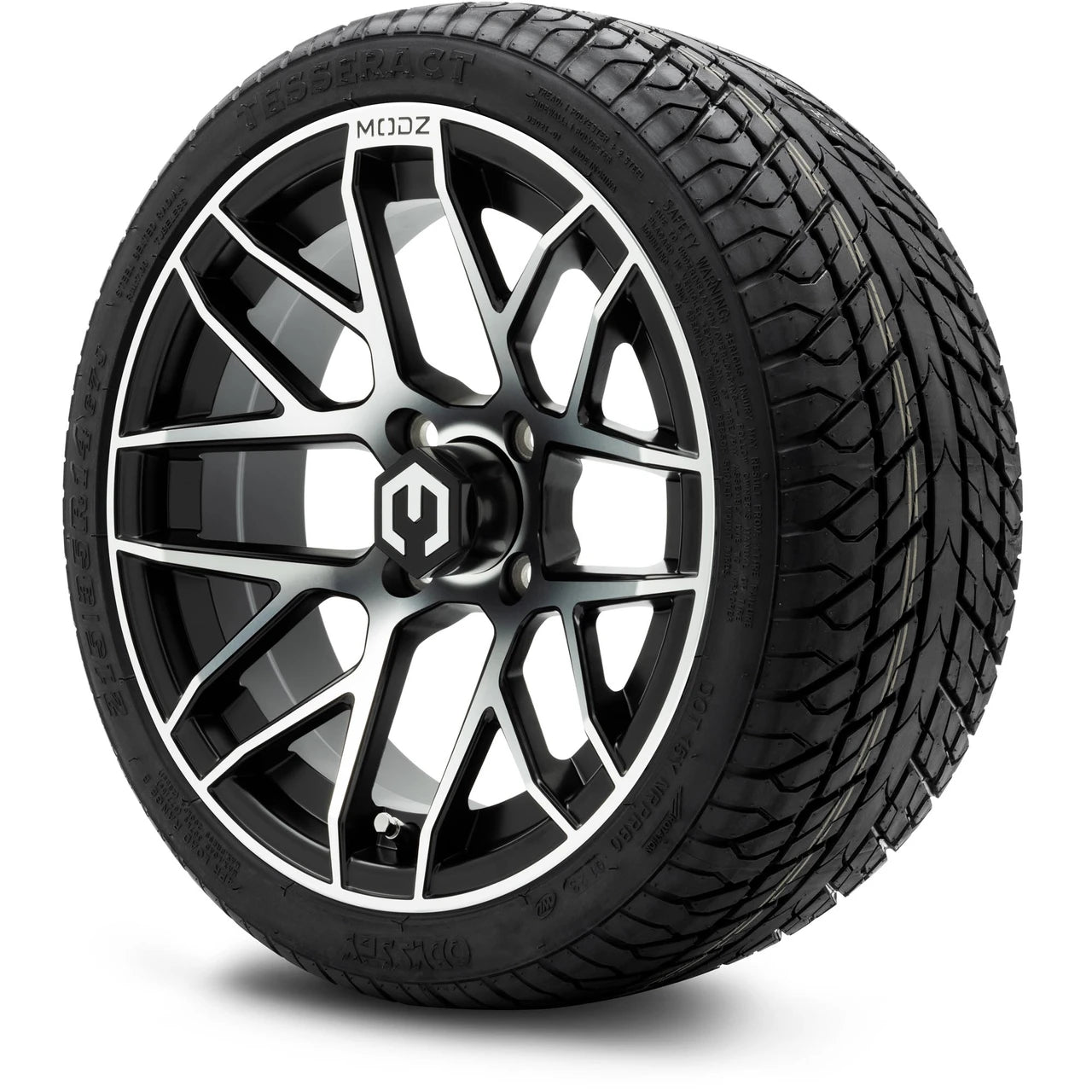 MODZ® 14" Matrix Machined Black Wheels & Street Tires Combo