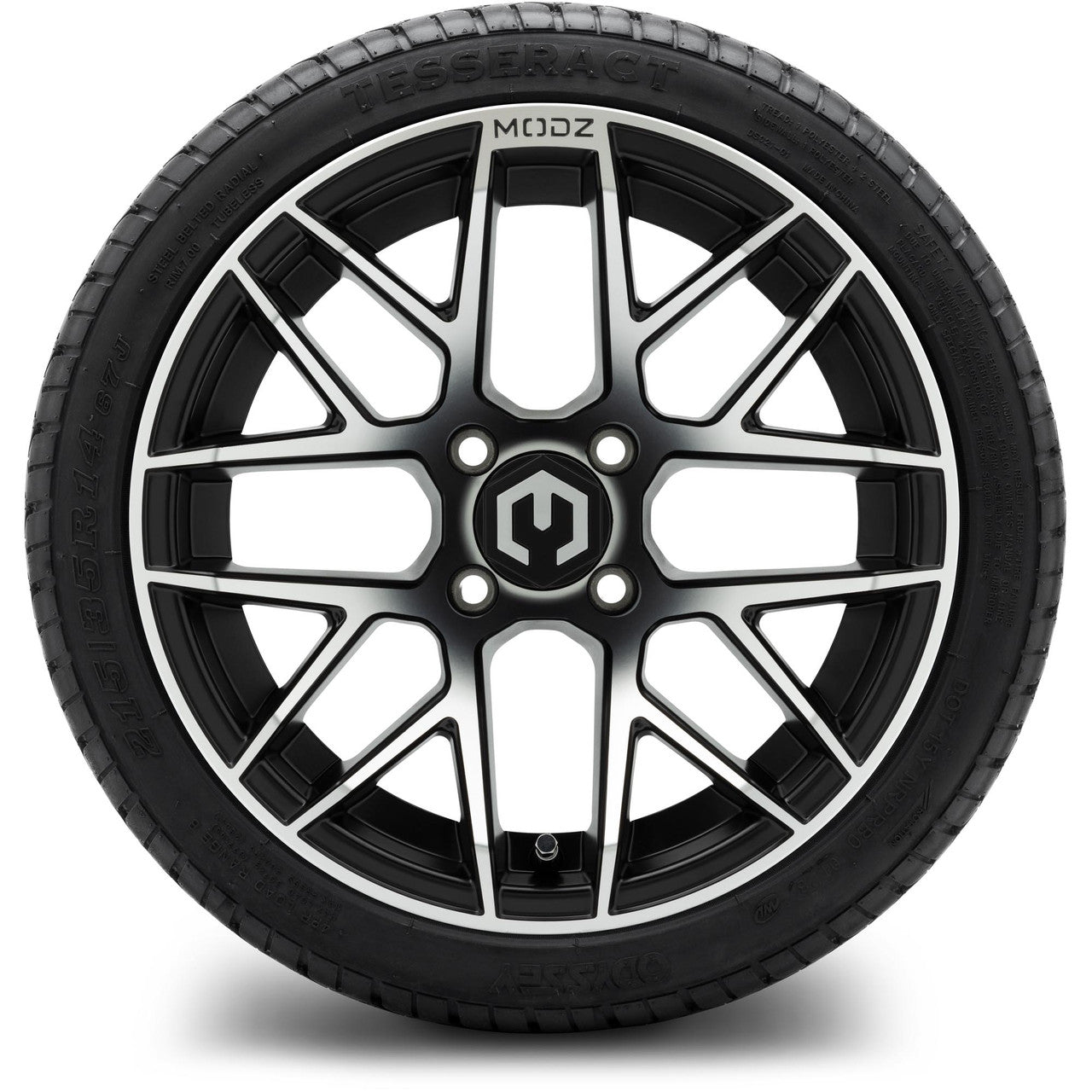 MODZ® 14" Matrix Machined Black Wheels & Street Tires Combo