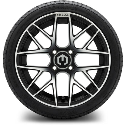 MODZ® 14" Matrix Machined Black Wheels & Street Tires Combo