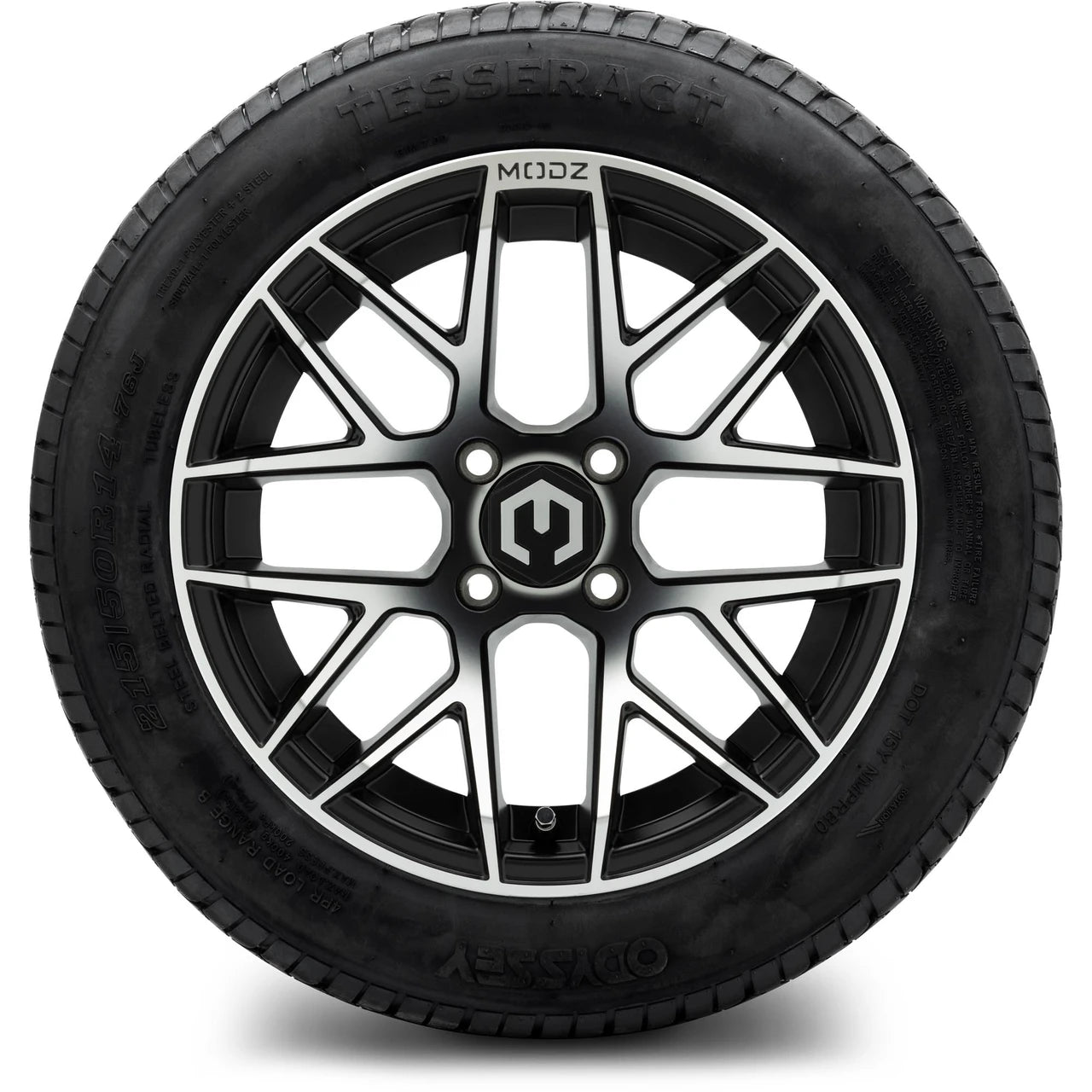 MODZ® 14" Matrix Machined Black Wheels & Street Tires Combo