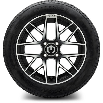 MODZ® 14" Matrix Machined Black Wheels & Street Tires Combo