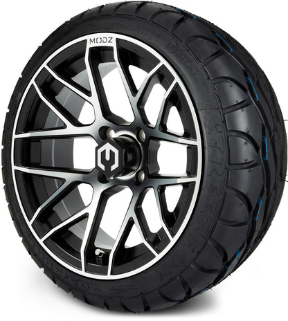 MODZ® 14" Matrix Machined Black Wheels & Street Tires Combo