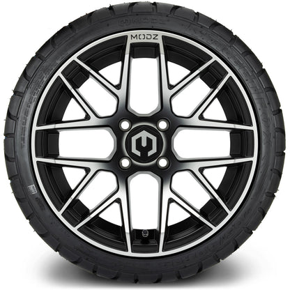 MODZ® 14" Matrix Machined Black Wheels & Street Tires Combo