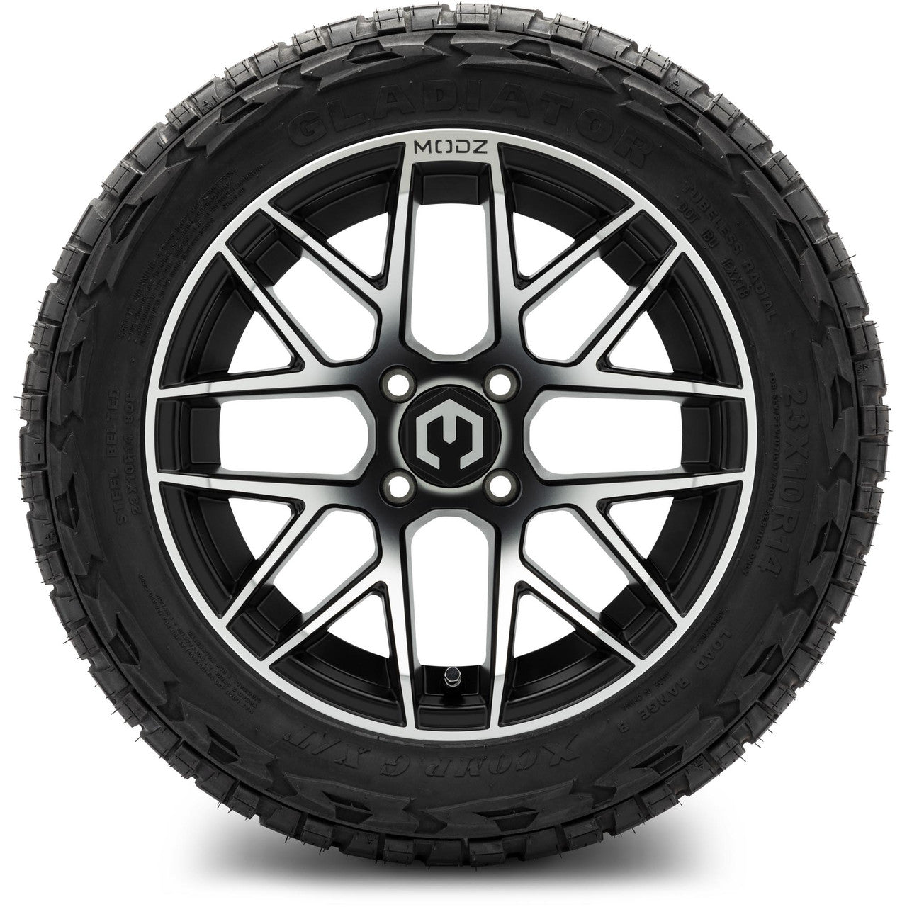 MODZ® 14" Matrix Machined Black Wheels & Off-Road Tires Combo