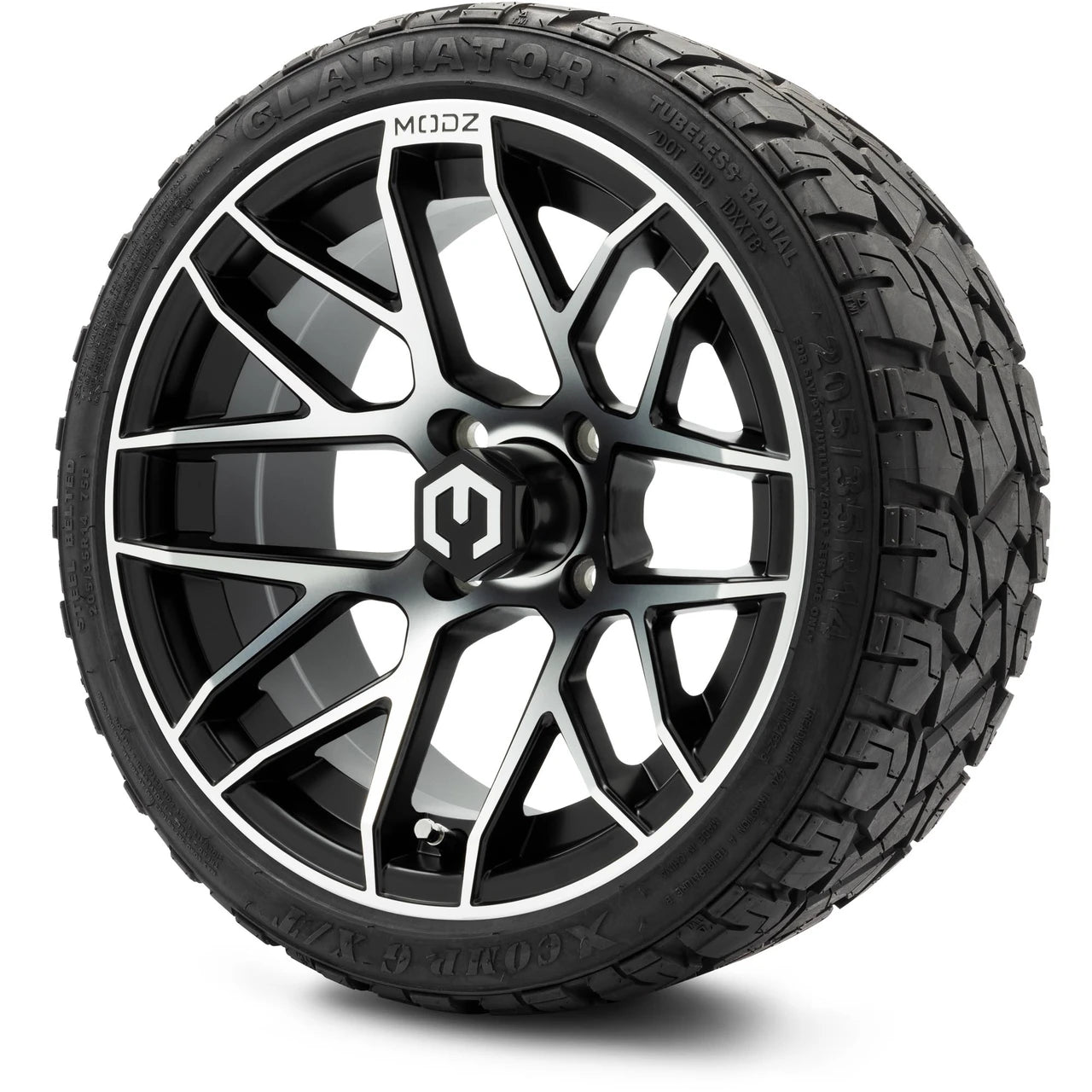 MODZ® 14" Matrix Machined Black Wheels & Off-Road Tires Combo