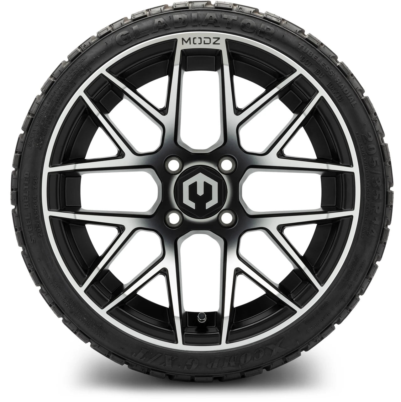 MODZ® 14" Matrix Machined Black Wheels & Off-Road Tires Combo