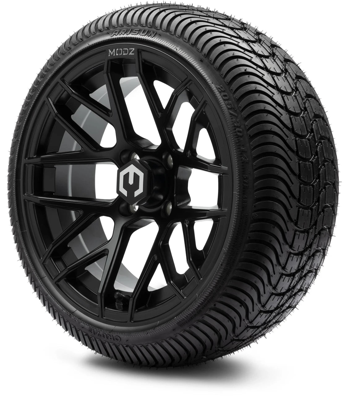 MODZ® 14" Matrix Matte Black Wheels & Street Tires Combo