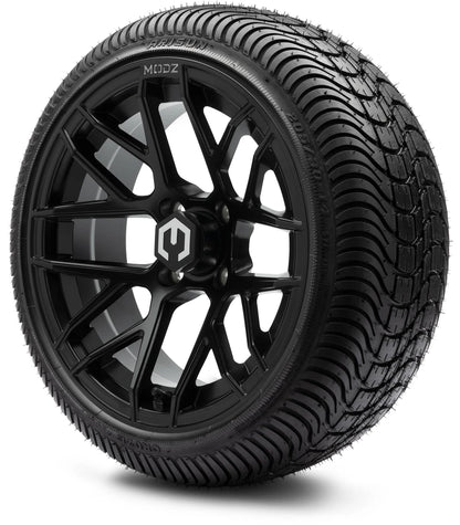 MODZ® 14" Matrix Matte Black Wheels & Street Tires Combo