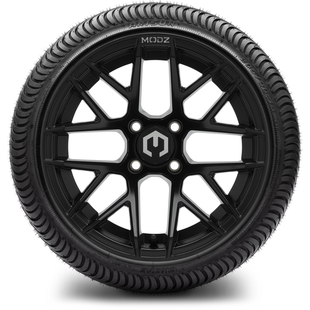 MODZ® 14" Matrix Matte Black Wheels & Street Tires Combo