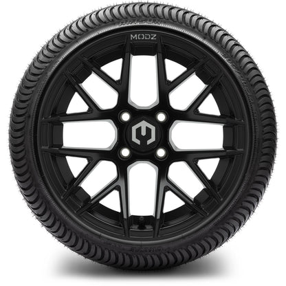 MODZ® 14" Matrix Matte Black Wheels & Street Tires Combo