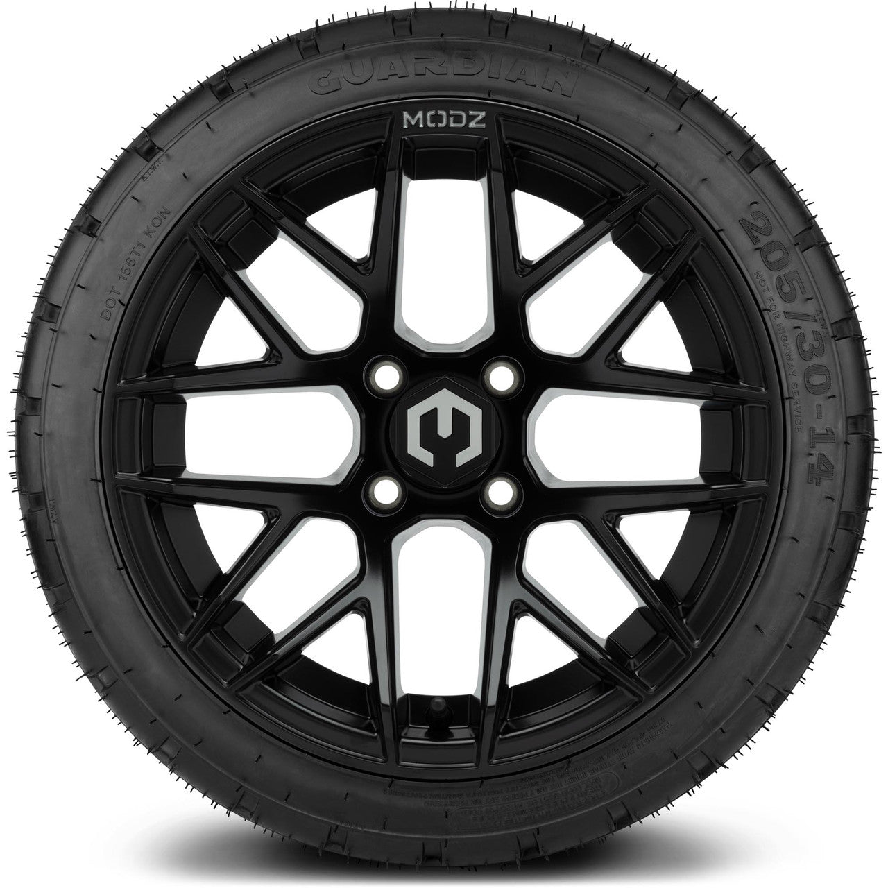 MODZ® 14" Matrix Matte Black Wheels & Street Tires Combo