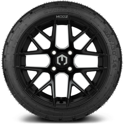 MODZ® 14" Matrix Matte Black Wheels & Street Tires Combo