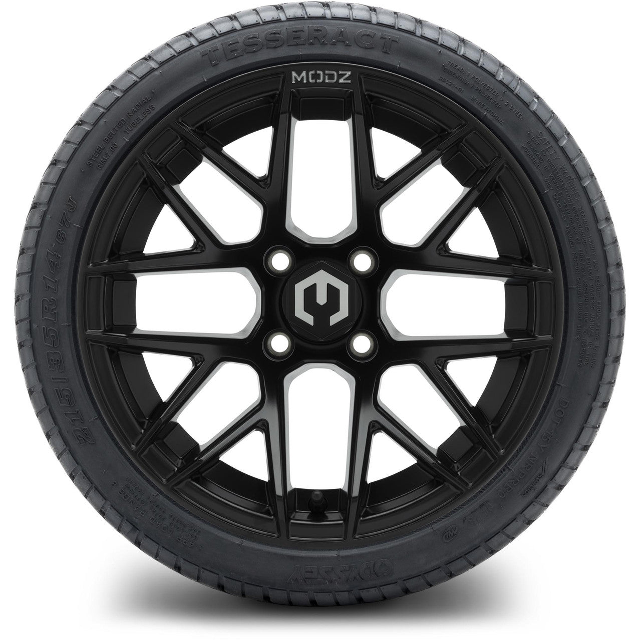 MODZ® 14" Matrix Matte Black Wheels & Street Tires Combo